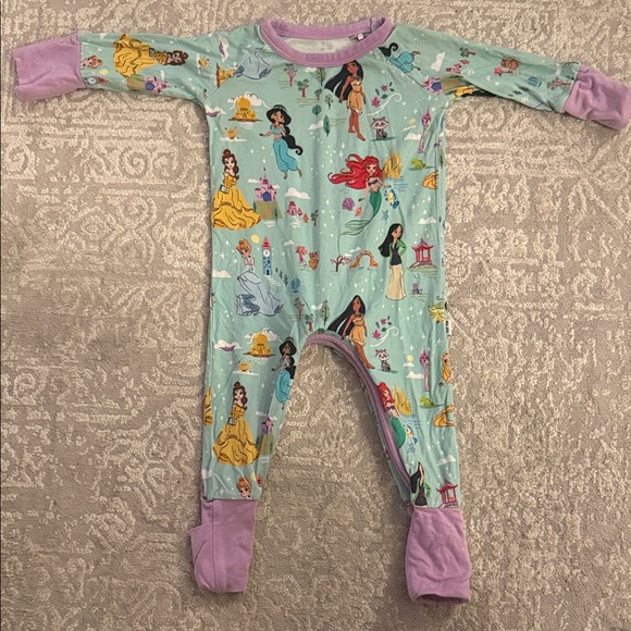 Little Sleepies Other - Disney Kids Princess Mint and Lavender Footed One-Piece Pajamas